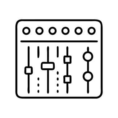 Ses karıştırıcı faders ve düğmeler satır vektör tasarımı
