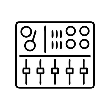 Faders ve düğmeleri ile ses karıştırıcı kontrol paneli simgesi