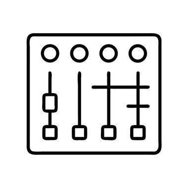 Ses karıştırıcı eşitleyici kontrol paneli arayüzü simgesi