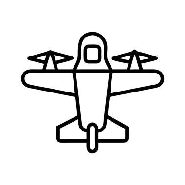 Uçan İHA uçak teknolojisi ana hatları simge vektörü