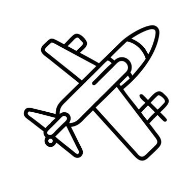 Havayolu uçak ikonu vektör çizgisi sanat seyahat sembolü