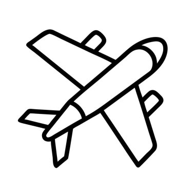 Uçak vektör simgesi seyahat veya uçuş için resimleme