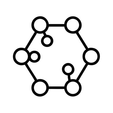 Bağlantıyı temsil eden soyut altıgen ağ simgesi.
