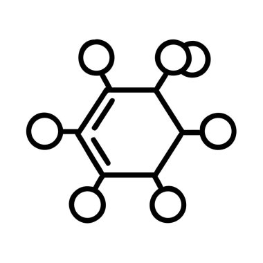 Benzen halkası kimyasal yapı ikonu tasarımı