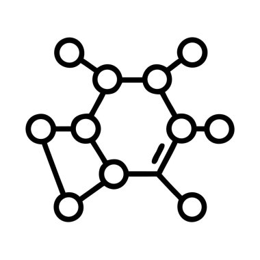 Bağları ve bağları olan moleküler yapı simgesi