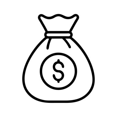 Dolar sembollü bir para çantasının basit bir resim simgesi