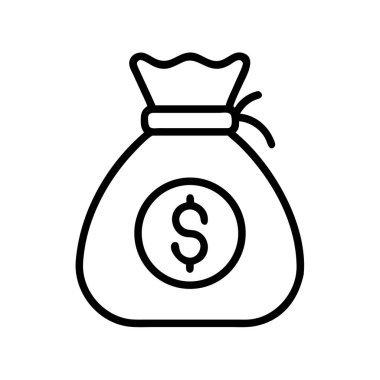 Finansal kavramlar için dolar işareti simgesi içeren para çantası