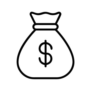 Dolar işaretli para çantası simgesi, mali refah