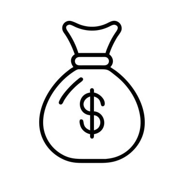 Dolar sembollü para çantası simgesi, mali tasarruf