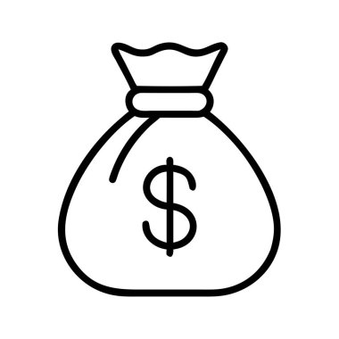 Para çantası ve dolar işareti simgesi mali için