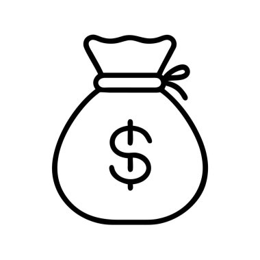 Dolar işareti simgesi olan para çantası, mali tasarruf