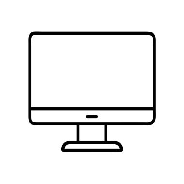 Bilgisayar monitörü ekranı görüntüleme aygıtı ana hatları ikon vektörü