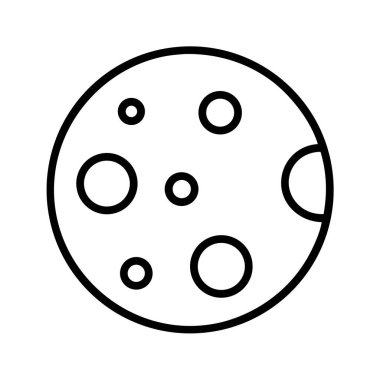 Ay yüzeyi krater simgesi basit çizgi sanat vektörü