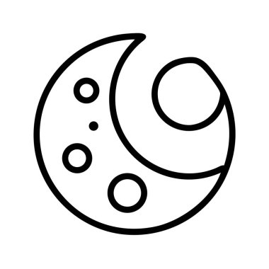 Kraterler çizgili hilal ay sanat simgesi vektör tasarımı