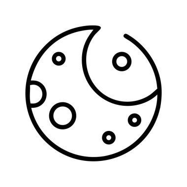 Ay ve gezegen dış hatları ikon vektör tasarımı