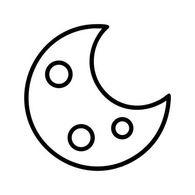 Üç krater detayına sahip hilal çizgisi resim simgesi.