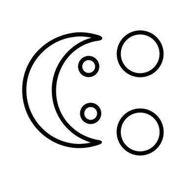 Hilal ay ve gezegenler gökyüzü ikonu