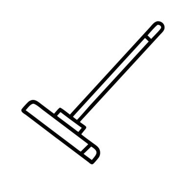Temizleme aracı squeegee ana hatları simgesi beyaz arkaplan