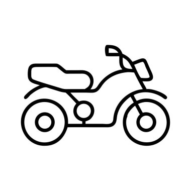Minimalist motosiklet taslak simgesi, basit iki tekerlekli