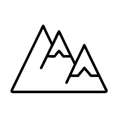 Üç görkemli dağdan oluşan minimalist taslak simgesi