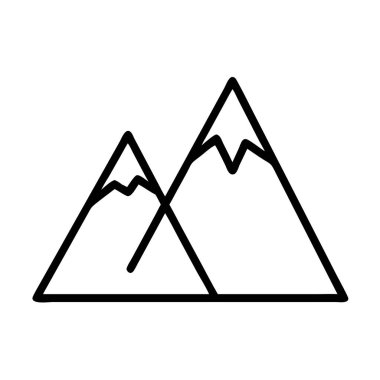 İki dağı temsil eden basit siyah dış hat simgesi