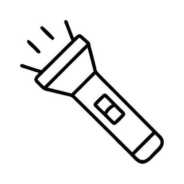 Işık demetleri aydınlatan yolu olan el feneri simgesi