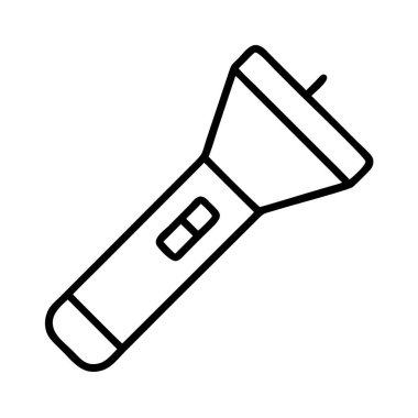 Aydınlatma ve güvenlik için el feneri ana hatları simgesi