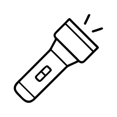 El feneri ana hatları simgesi, ışık demeti, aydınlatma.