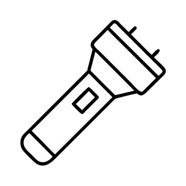 Basit taşınabilir el feneri ana hatları simgesi basit vektör sanatı