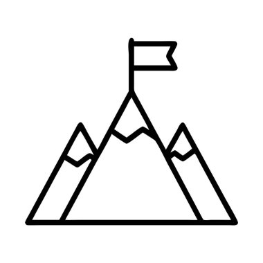 Başarı simgesini simgeleyen bayrak ile zirve