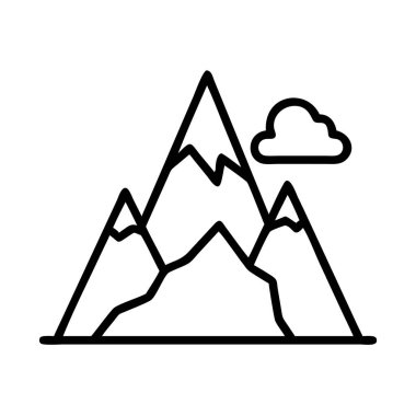 Taslak dağ aralığı ve basit vektör simgesi