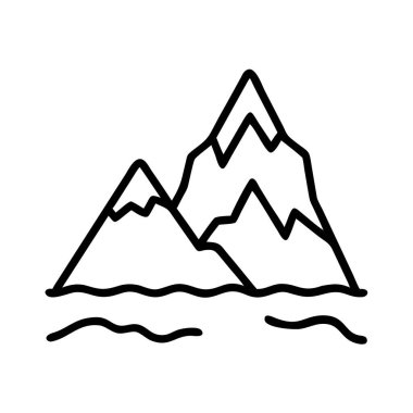 Dağların ve denizin basit grafik gösterimi