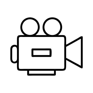 Film ve film yapımı için video kamera ikonu ana hatları