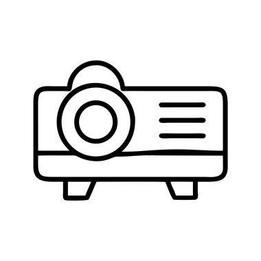 Görsel iletişim için projektör aygıtı çizgisi resim simgesi