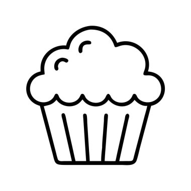 Cupcake simgesi çizgi sanat grafik ögesi basit tasarım