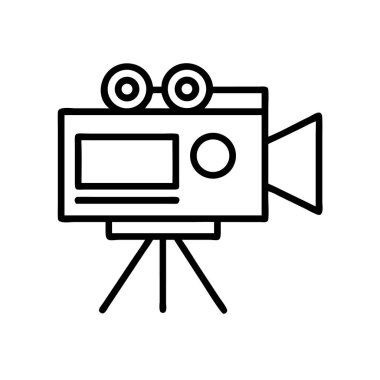 Sinema ve video içeriği için Retro film kamera simgesi
