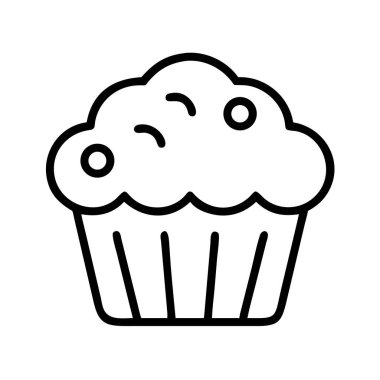 Lezzetli bir kek ikonunun basit çizimi