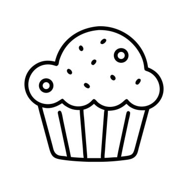 Lezzetli bir kek tatlısının basit bir taslak simgesi.