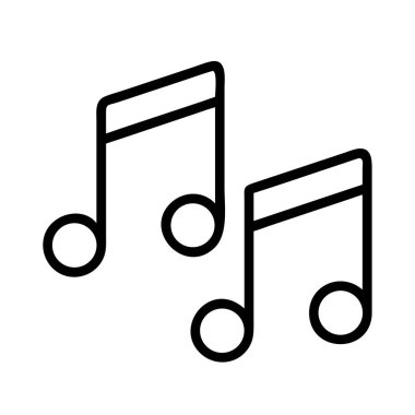 Müzik notaları ana hatları simge vektör çizim sembolü.