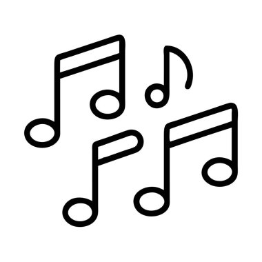 Müzik notaları simgesi seti ses ve melodiyi temsil eder