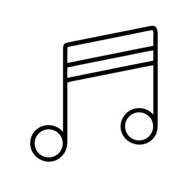 Simple music eighth note icon for sound and melody