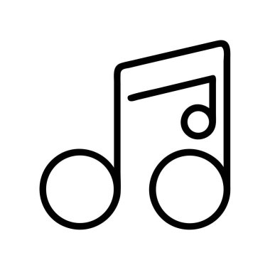 Müzik notası simgesi simgesi siyah özet beyaz arkaplan