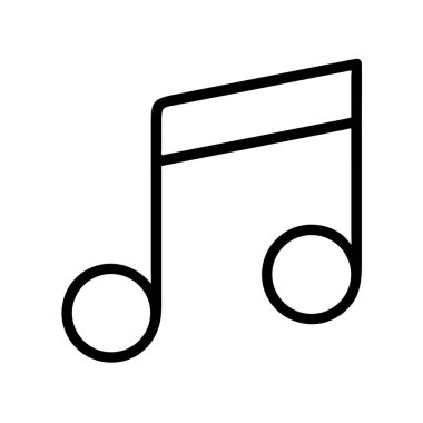Basit müzik nota simgesi, izole illüstrasyon vektörü