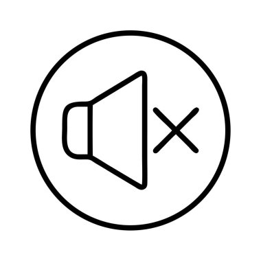 Çember tasarımında simge çizgisi sanatı kapalı hoparlör sesi