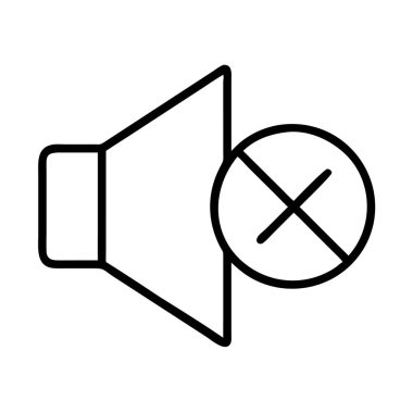 Dilsiz simgesi, sessiz hoparlör sembolü, grafik tasarımı kapalı ses