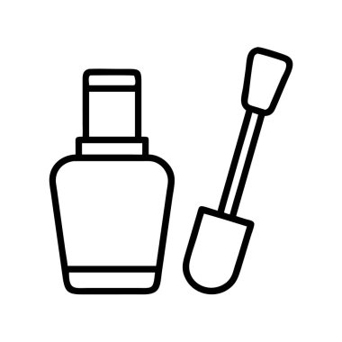 Güzellik uygulaması için tırnak cilası şişesi ve fırça izi simgesi