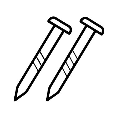 İnşaat tasarımı simgesi için iki temel çivi