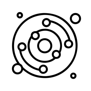 Basitleştirilmiş güneş sistemi modeli veya veri ağı simgesi