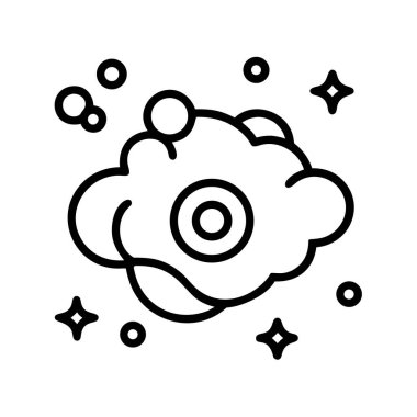 Parlak elementli temiz düşünce balonu simgesi