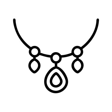 Kolyesi ve boncuğu olan zarif, basit bir kolye ikonu.